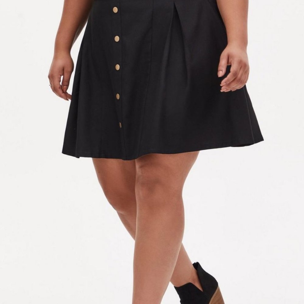 Torrid Mini Twill Button-Front Skirt 0